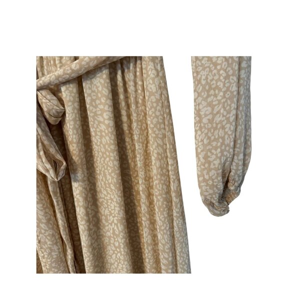Adrienne cheetah leopard faux wrap maxi dress size medium NWT - Picture 3 of 8